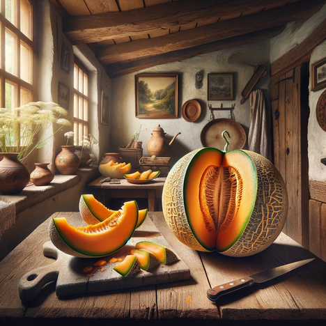 Eine Darstellung von Charentais-Melone