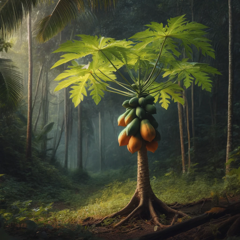 Eine Darstellung von Papayabaum