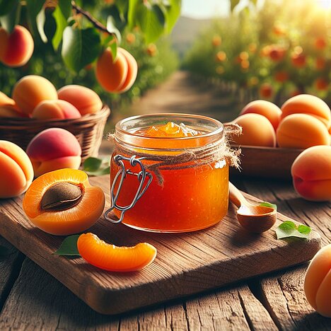 Eine Darstellung von Aprikosenmarmelade