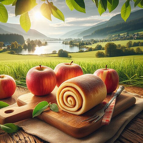 Eine Darstellung von Apfelröllchen