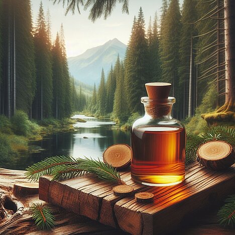 Eine Darstellung von Zedernholzöl