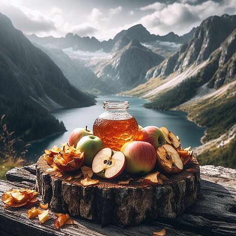 Eine Darstellung von Apfeltrester