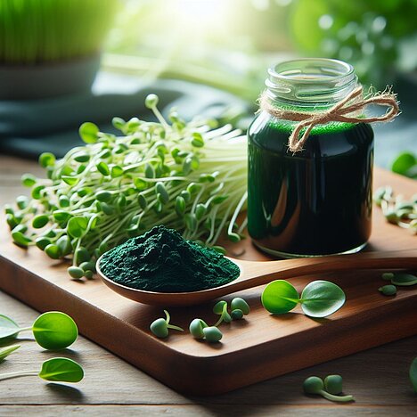 Eine Darstellung von Spirulinaextrakt