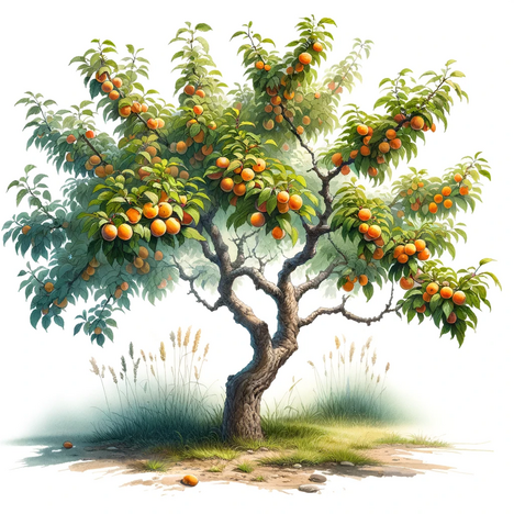 Eine Darstellung von Aprikosenbaum