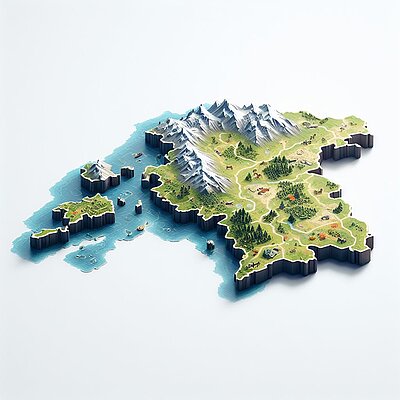 Eine abstrakte Darstellung eines Kartenausschnitts zu Estland