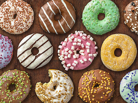 Eine Darstellung von Donuts