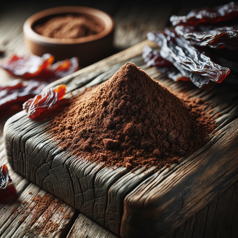 Eine Darstellung von getrocknetes Rindfleischprotein