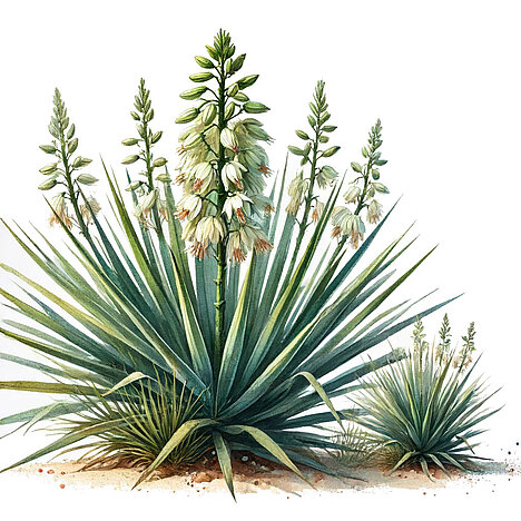 Eine Darstellung von Yucca-Schidigera-Pulver