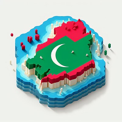 Eine abstrakte Darstellung eines Kartenausschnitts zu Malediven