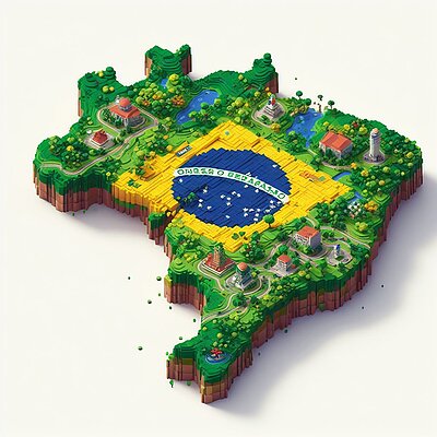 Eine abstrakte Darstellung eines Kartenausschnitts zu Brasilien