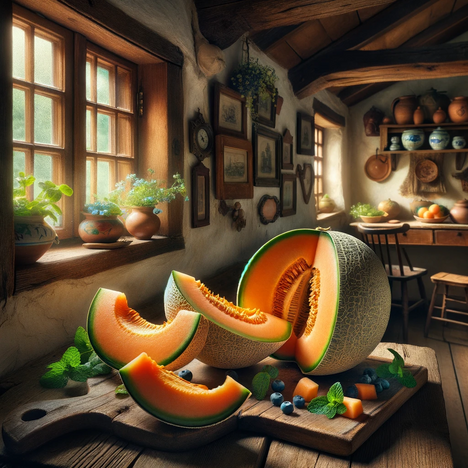 Eine Darstellung von Cantaloupe-Melone