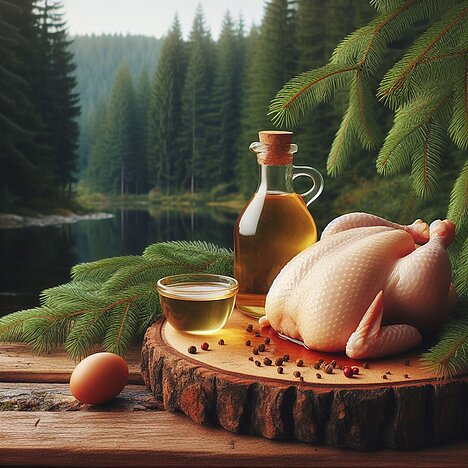 Eine Darstellung von Hühneröl