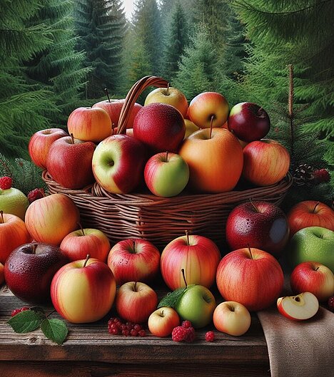 Eine Darstellung von Äpfeln