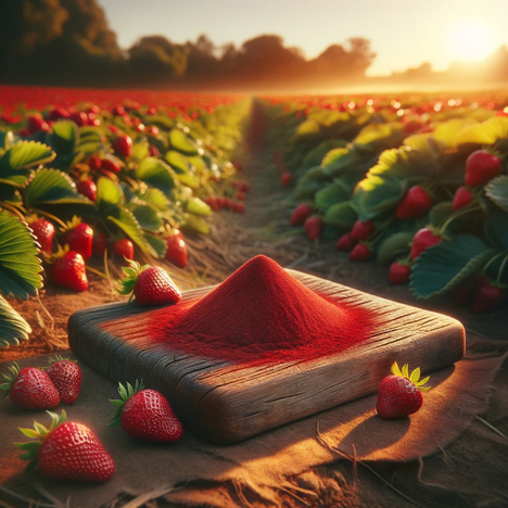 Eine Darstellung von Erdbeerpulver