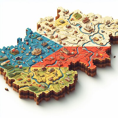Eine abstrakte Darstellung eines Kartenausschnitts zu Tschechien