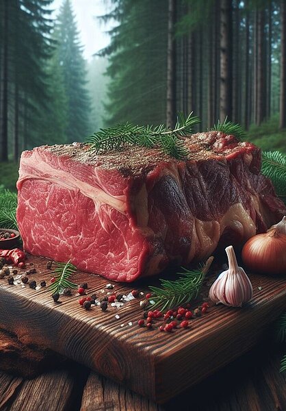 Eine Darstellung von Muskelfleisch vom Rind