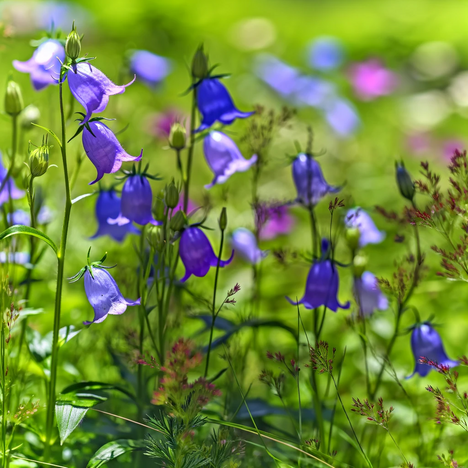 Eine Darstellung von Glockenblumen