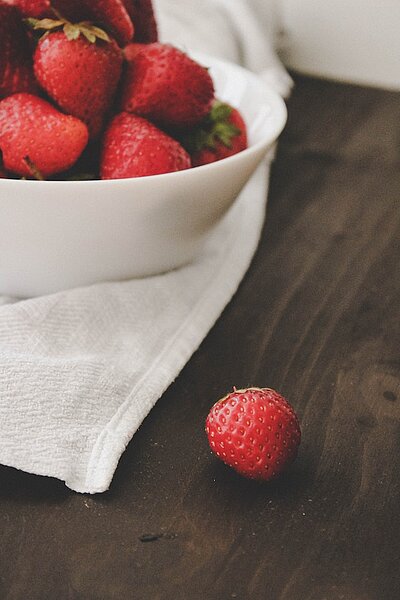 Eine Darstellung von Erdbeeren